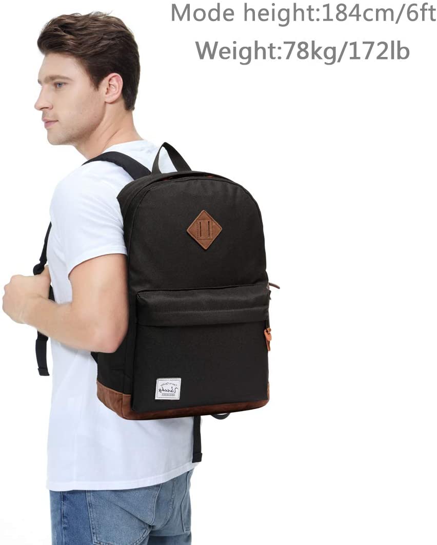 Vaschy Classic School Backpack - Black