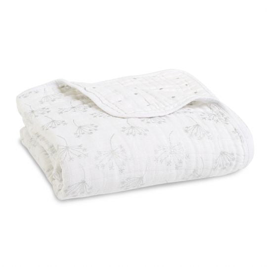 Aden and Anais - metallic silver deco - dandelion classic muslin dreamblanket - Artock Australia