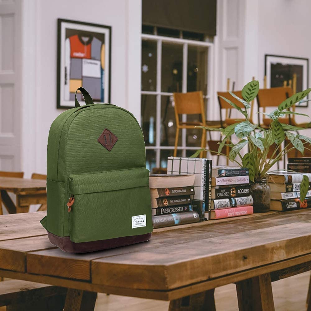 Vaschy Classic School Backpack - Army Green