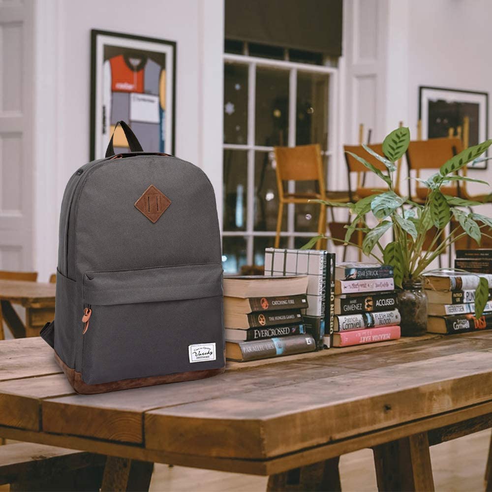 Vaschy Classic School Backpack - Dark Gray