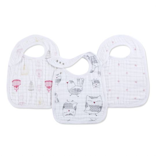 Aden and Anais - lovebird 3-pack snap bibs - Artock Australia