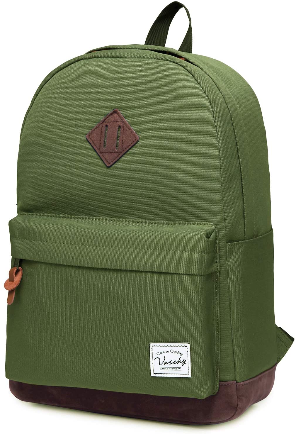 Vaschy Classic School Backpack Army Green