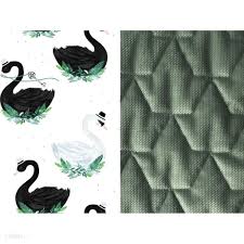 Velvet-Cotton Medium Blanket Jungle Swan