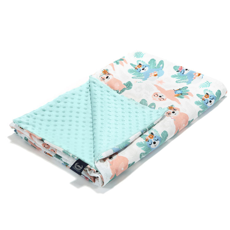 Light Blanket Medium - Yoga Candy Sloths - Audrey Mint