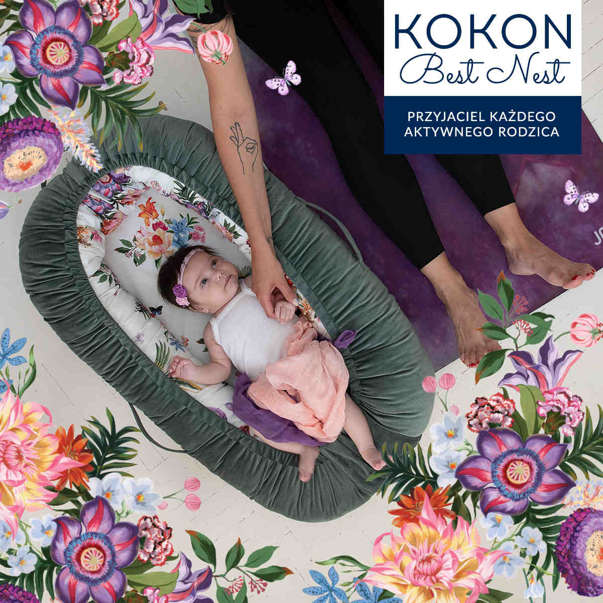 La Millou - Baby Nest Velvet - La Millou Zoo - Khaki - Artock Australia