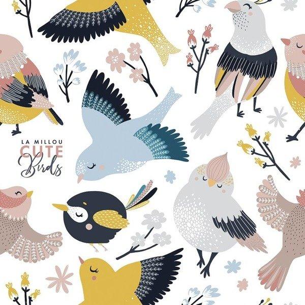 Light Blanket Large - Cute Birds - Coral