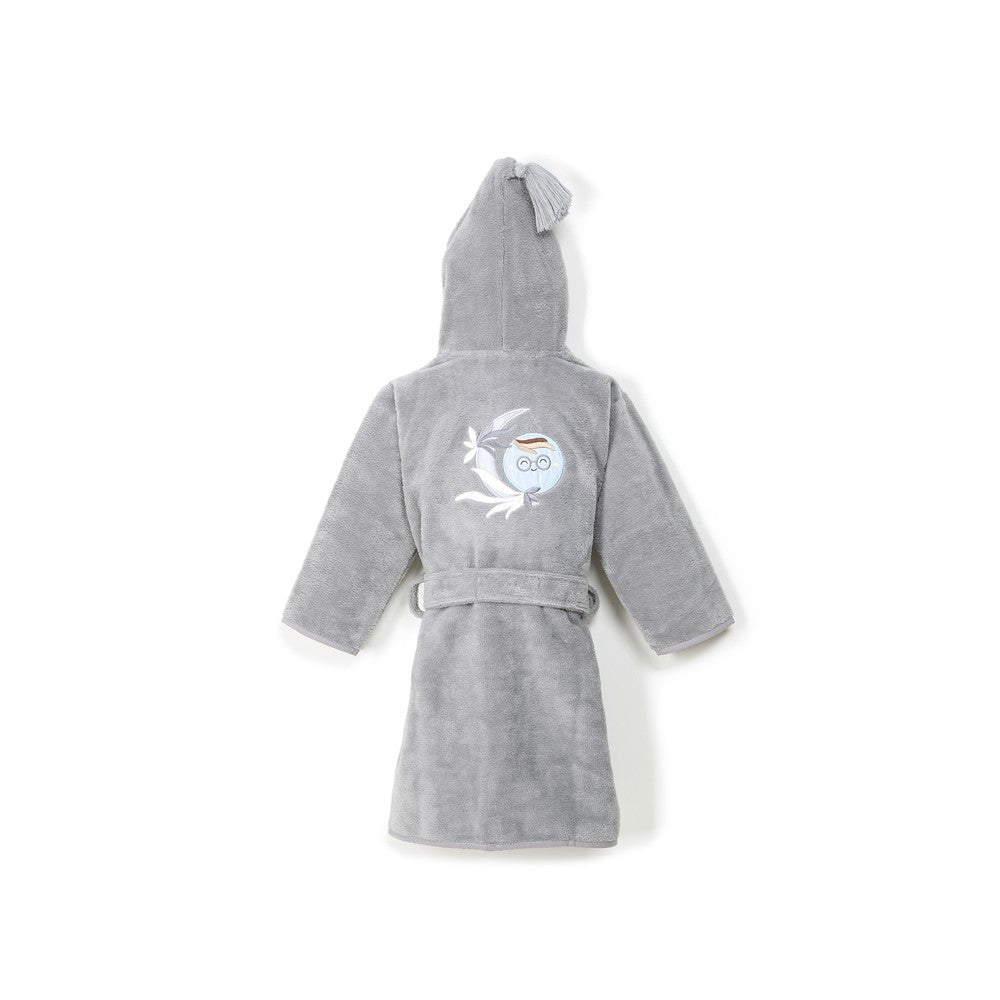 Bathrobe Bamboo Soft Large - Fly Me To The Moon Sky - Grey