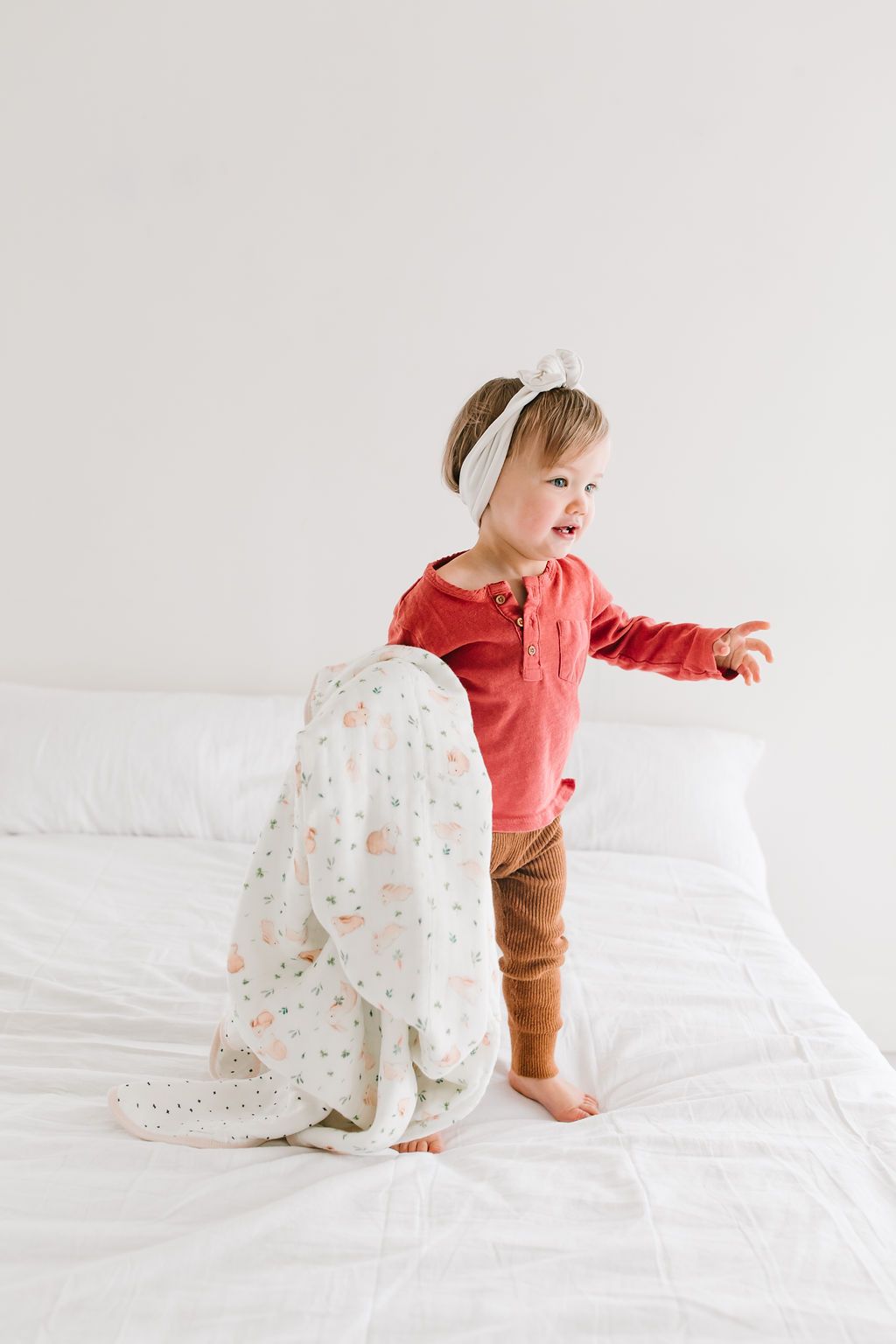 Loulou Lollipop | Muslin Quilt Blanket - Bunny Meadow | Artock Australia