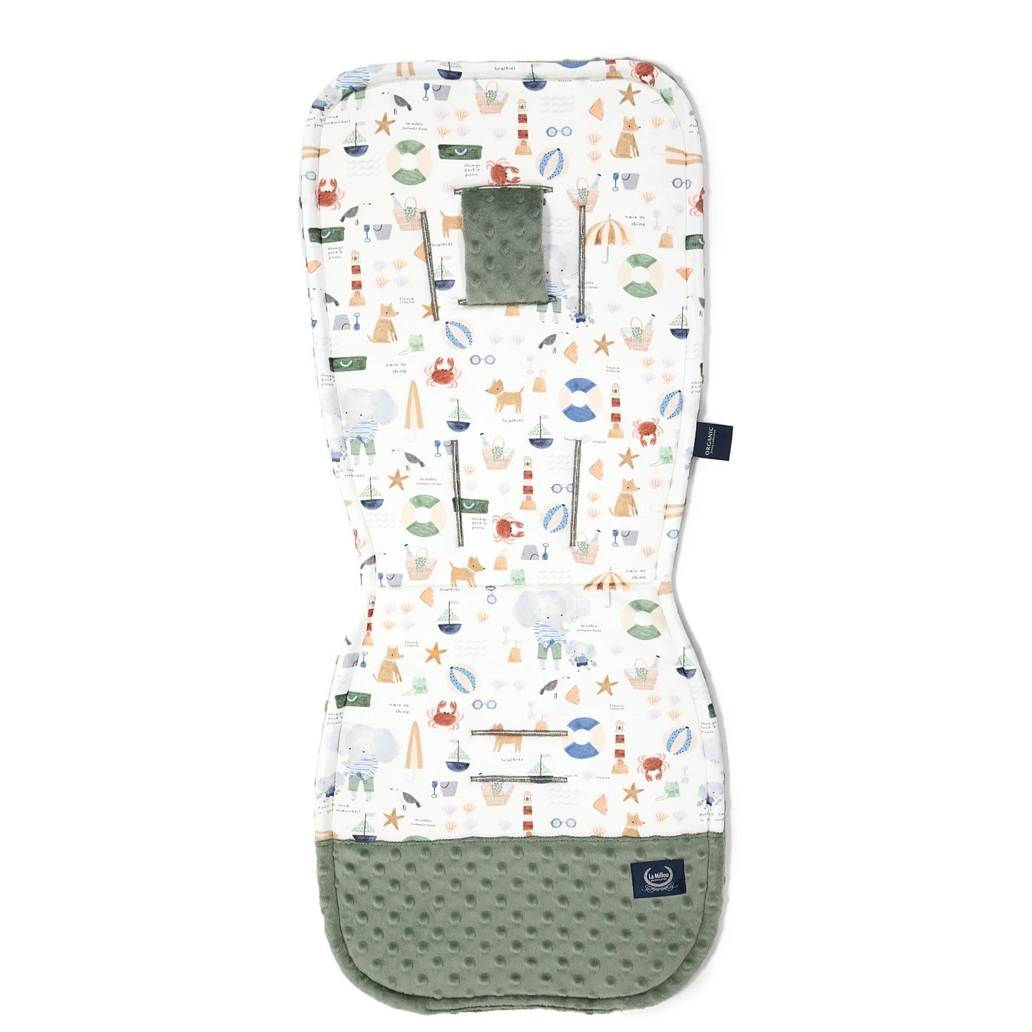 Pram Liner Organic Jersey Collection - French Riviera Boy - Khaki