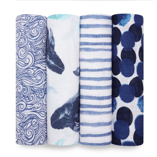 Aden and Anais - seafaring classic 4-pack muslin swaddle - Artock Australia
