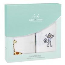 Aden and Anais - jungle jam - monkey/giraffe 2-pk swaddle - Artock Australia