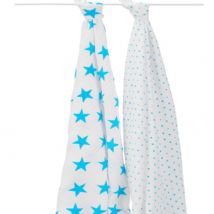 Aden and Anais - fluro blue 2-pk swaddle - Artock Australia