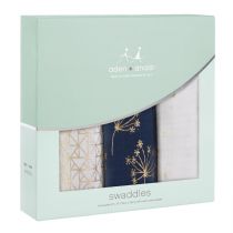 Aden and Anais - classic swaddles metallic gold deco 3 Pack - Artock Australia