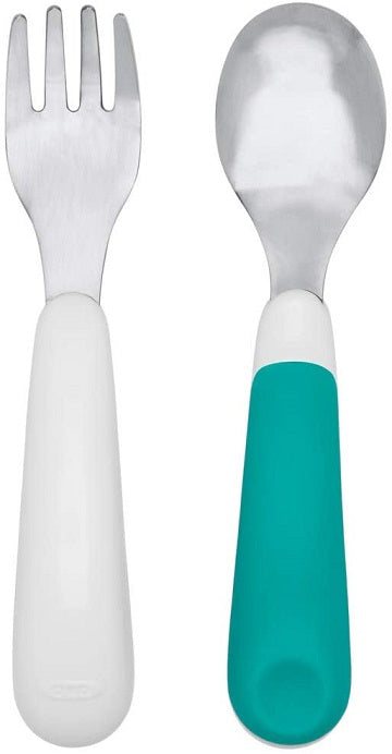 OXO Tot Toddler Fork & Spoon Set with Carry Case - Teal
