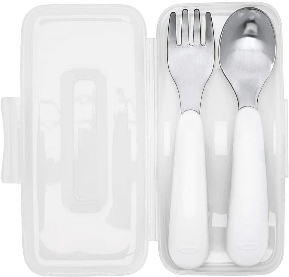 OXO Tot Toddler Fork & Spoon Set with Carry Case - Teal