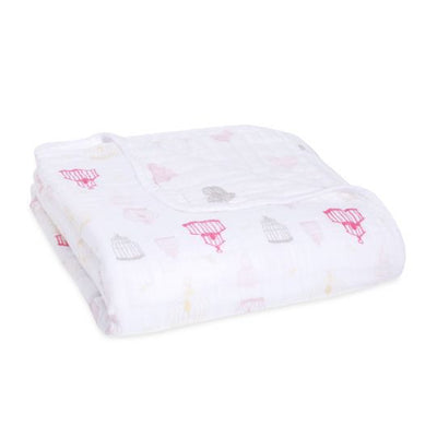 Aden and Anais - lovebird-birdcage classic muslin dreamblanket - Artock Australia