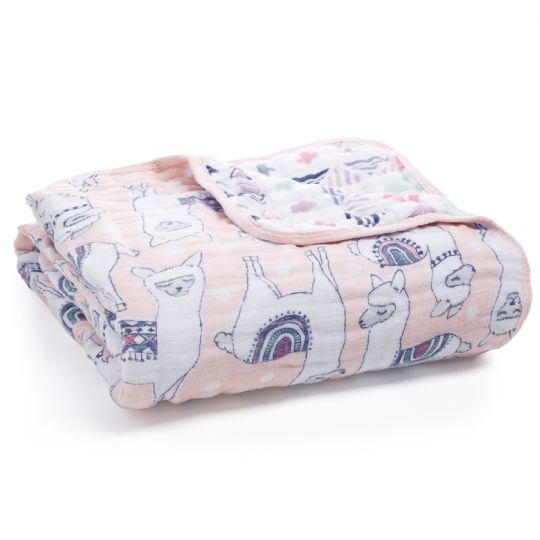 Aden and Anais - trail blooms pretty llama classic muslin dreamblanket - Artock Australia