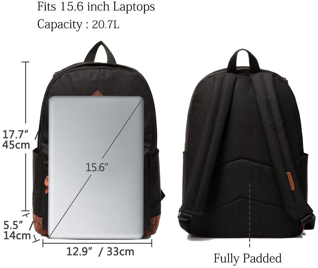 Vaschy Classic School  Backpack - Black