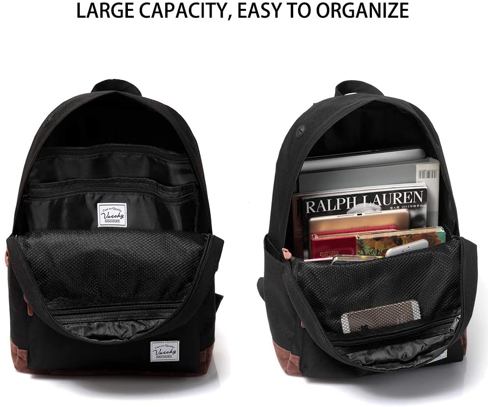 Vaschy Classic School  Backpack - Black
