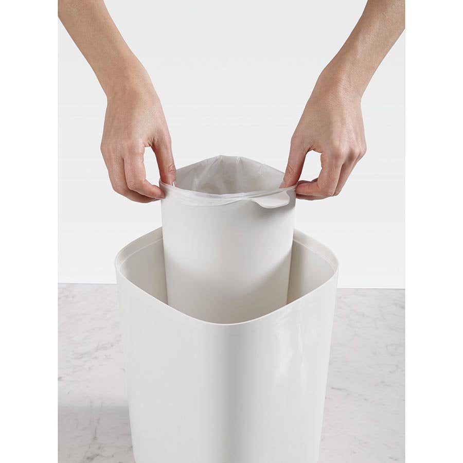 Joseph Joseph - Split Bathroom Waste Sep Bin -Blue/White - Artock Australia