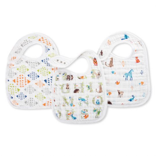 Aden and Anais - 3pk CLASSIC SNAP BIBS PAPER TALES - Artock Australia