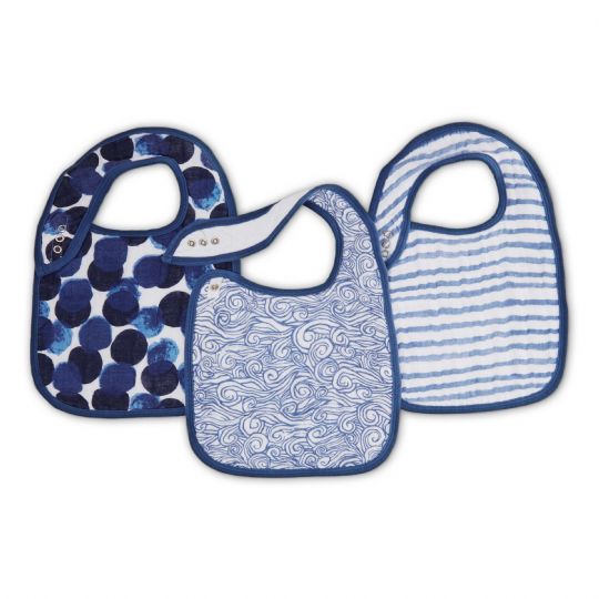 Aden and Anais - seafaring 3-pack snap bibs - Artock Australia