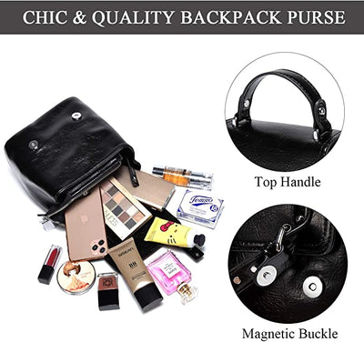 Vaschy Elegant 3 Ways Mini Backpack - Black