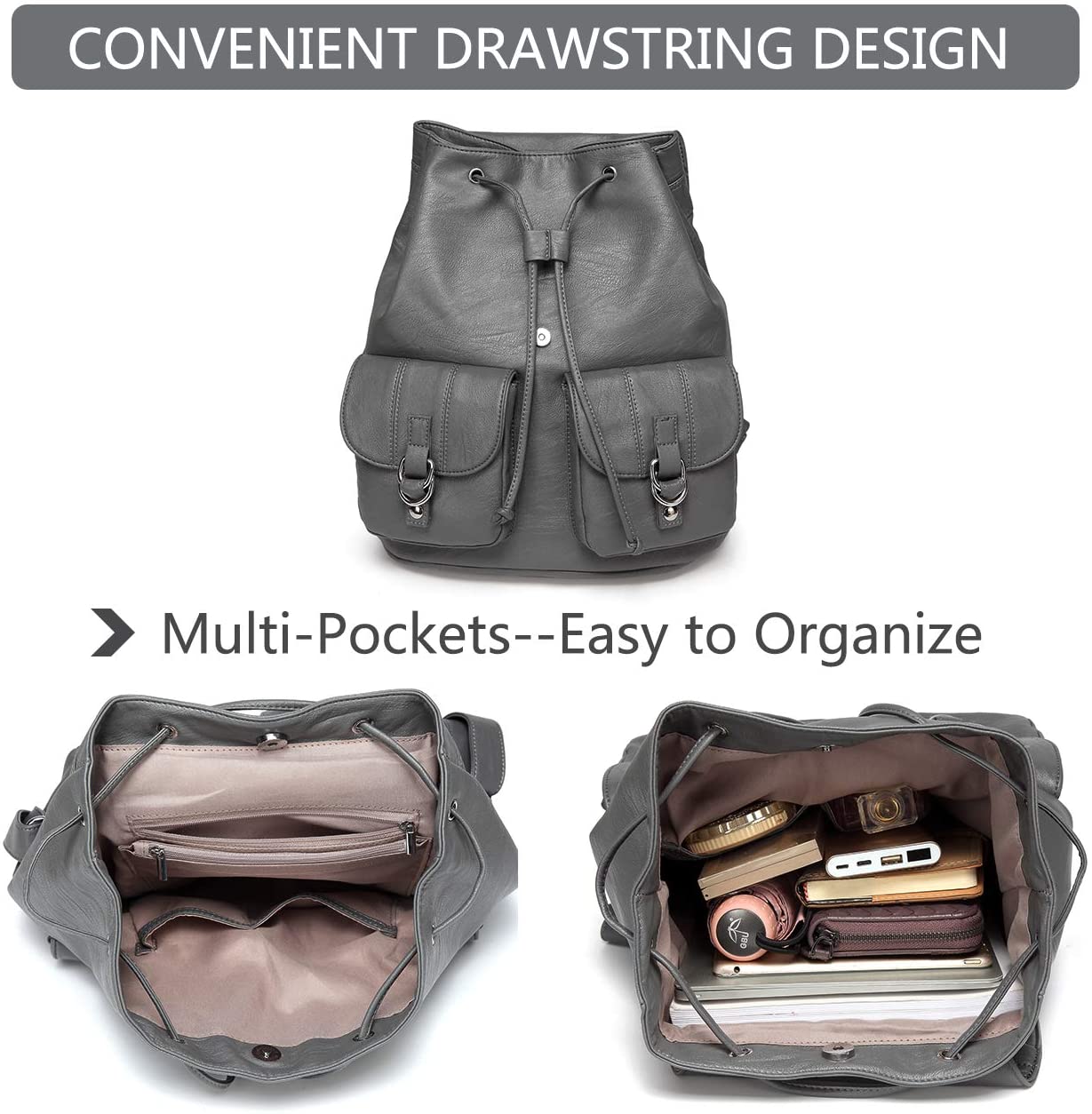 Vaschy Classic Large Backpack- Grey