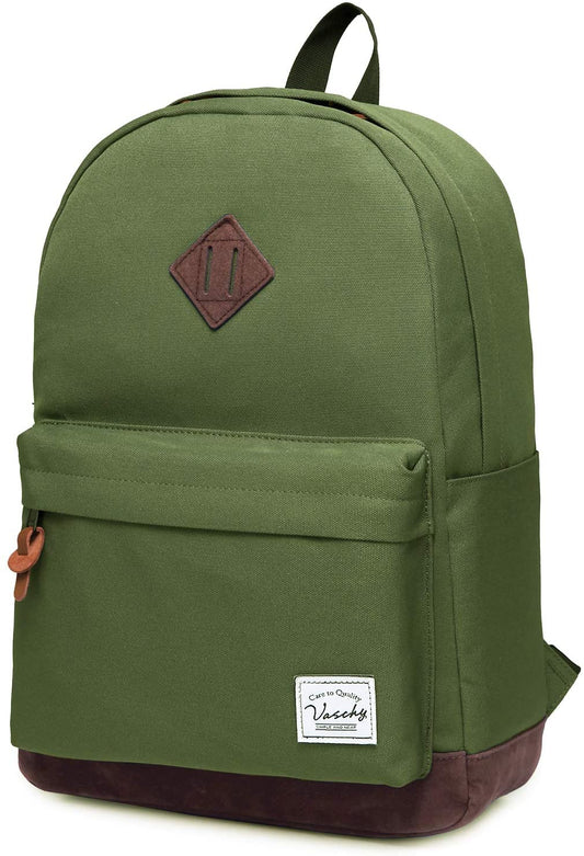 Vaschy Classic School  Backpack - Army Green