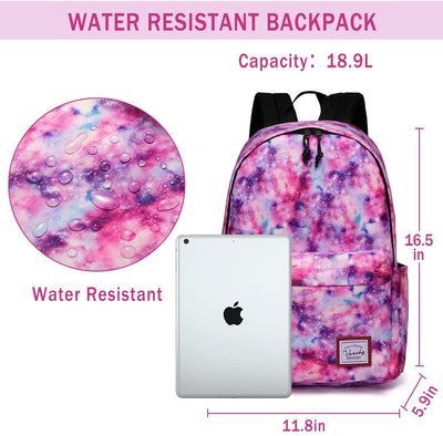 Vaschy Teen Girl School Backpack - Pink Galaxy