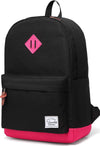 Vaschy Classic School  Backpack - Black Fushia