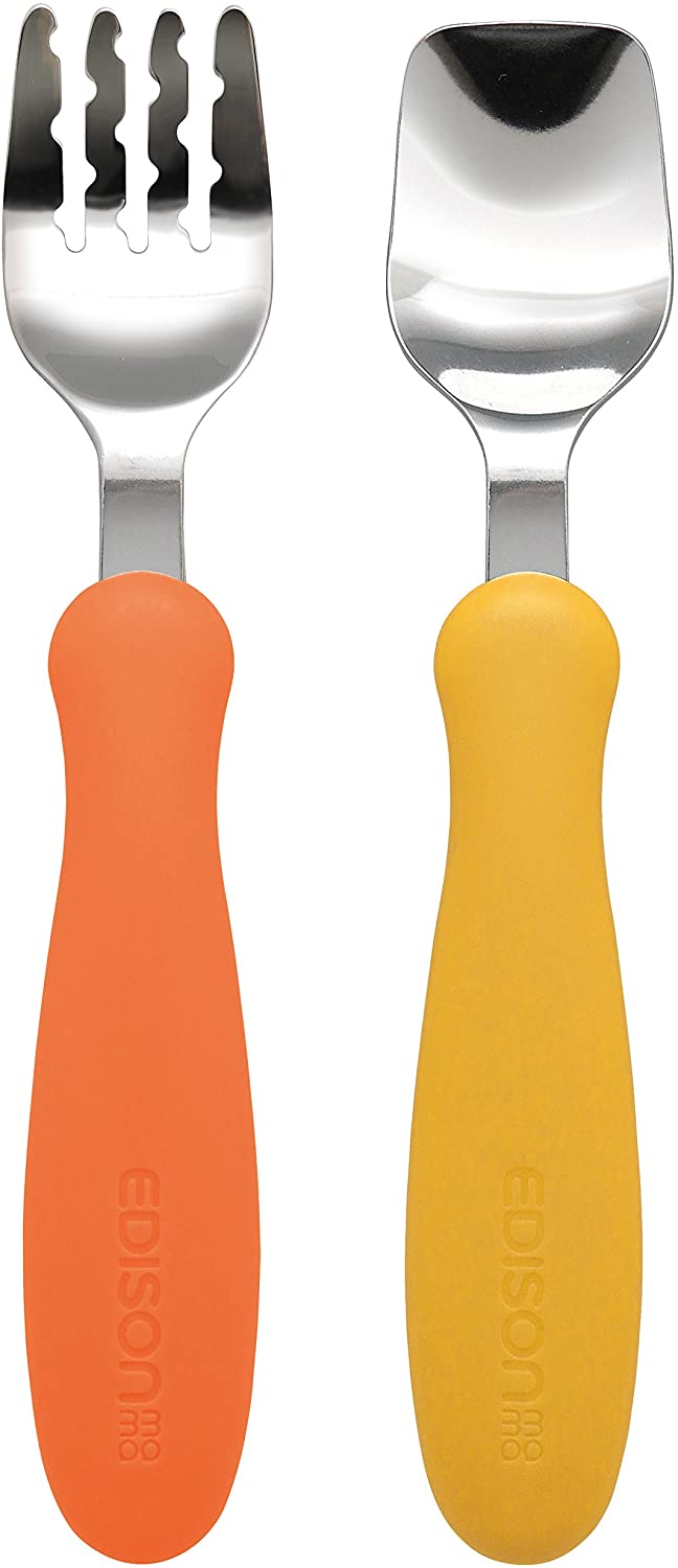 Edison Mama Baby Fork & Spoon Set - Pumpkin & Carrot