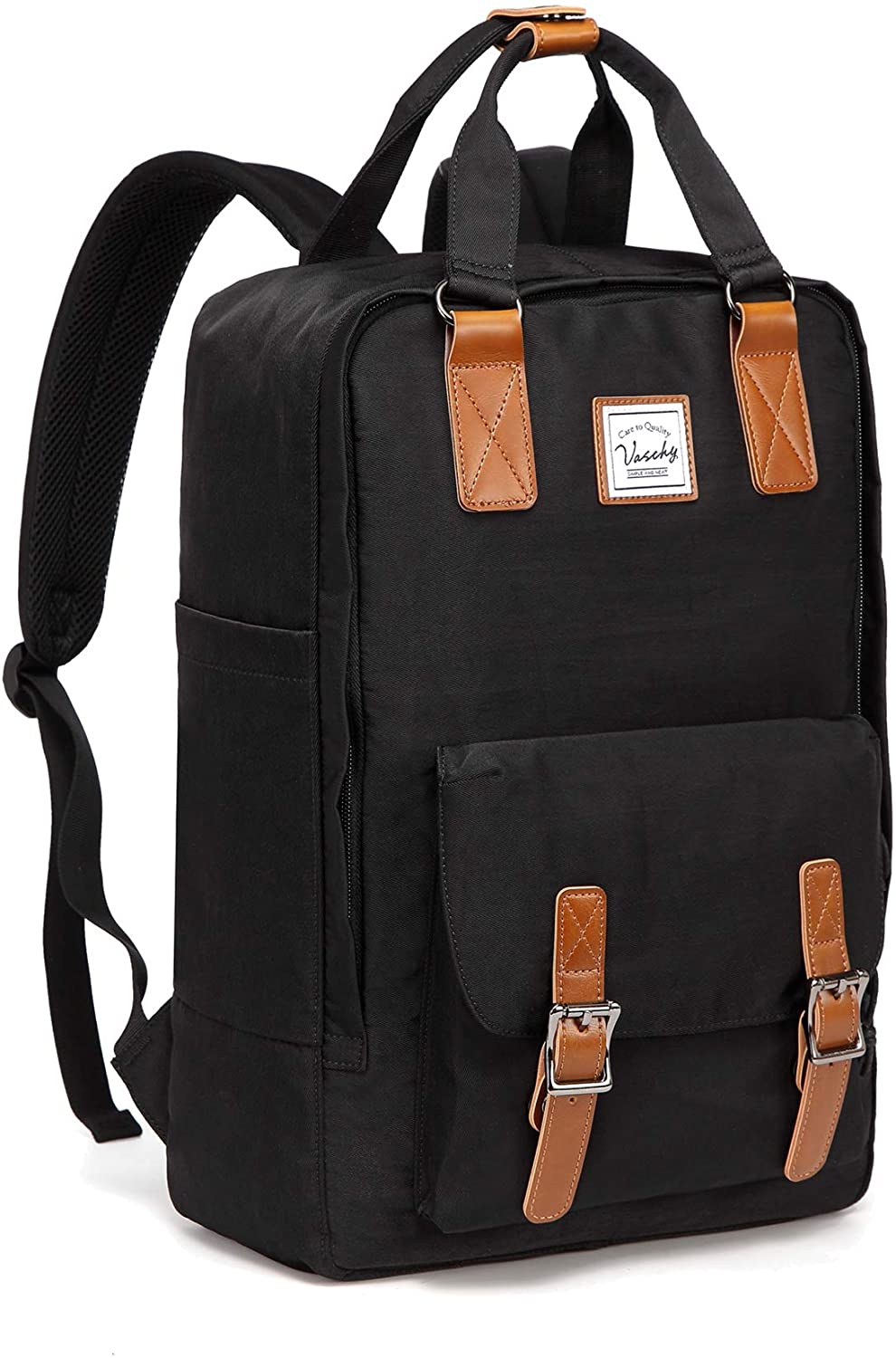 Vaschy Teen Vintage Laptop Backpack - Black