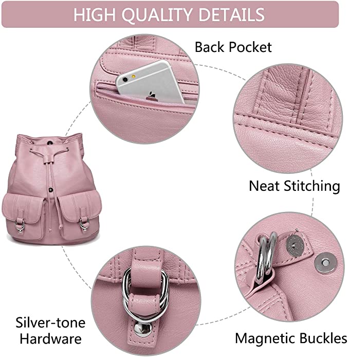 Vaschy Classic Large Backpack- Pink