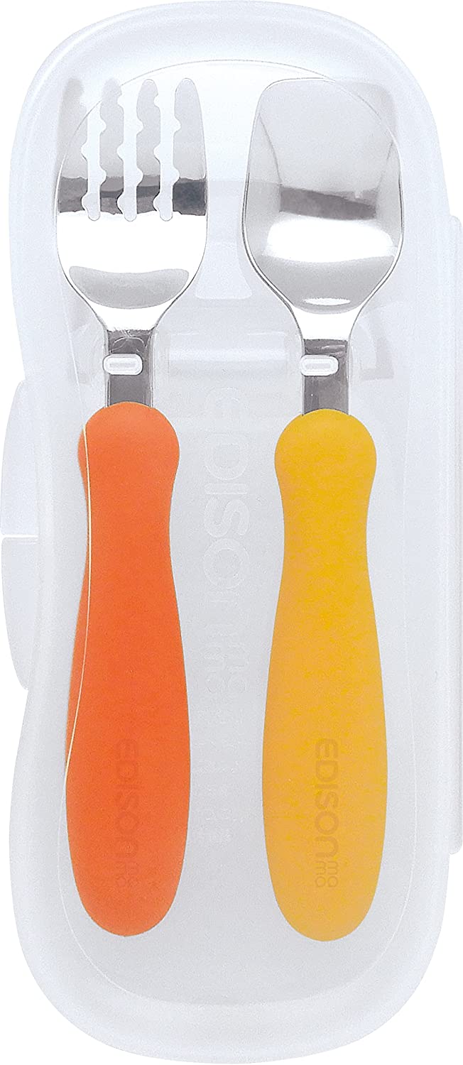 Edison Mama Baby Fork & Spoon Set - Pumpkin & Carrot