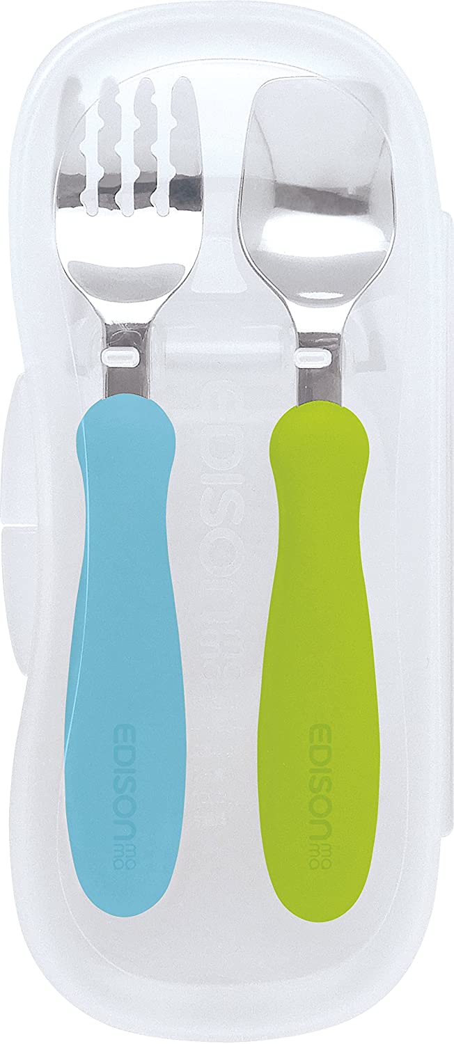 Edison Mama Baby Fork & Spoon Set - Kiwi and Watermelon