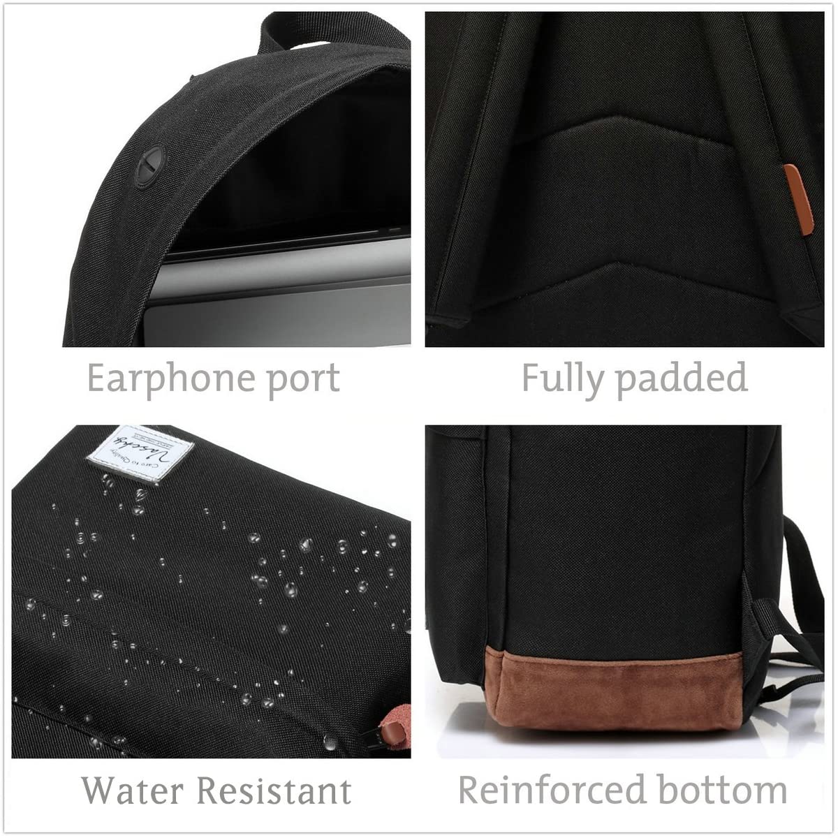 Vaschy Classic School  Backpack - Black