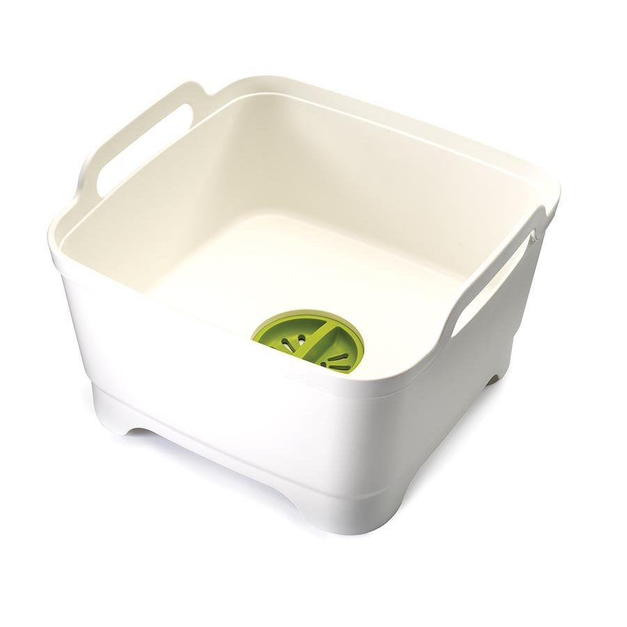 Joseph Joseph - Wash & Drain Washing Up Bowl-White/Green - Artock Australia