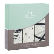 Aden and Anais - midnight 3-pack silky soft swaddles - Artock Australia