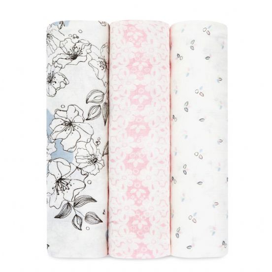 Aden and Anais - meadowlark 3-pack silky soft swaddles - Artock Australia