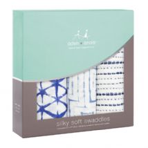 Aden and Anais - indigo shibori 3-pack silky soft swaddles - Artock Australia