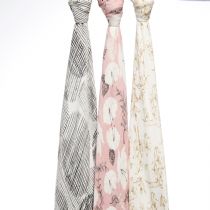 Aden and Anais - pretty petals 3-pack silky soft bamboo swaddles - Artock Australia