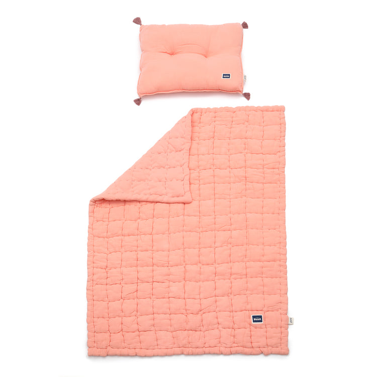 Biscuits Quilted Blanket Bedding Set Large - Papaya
