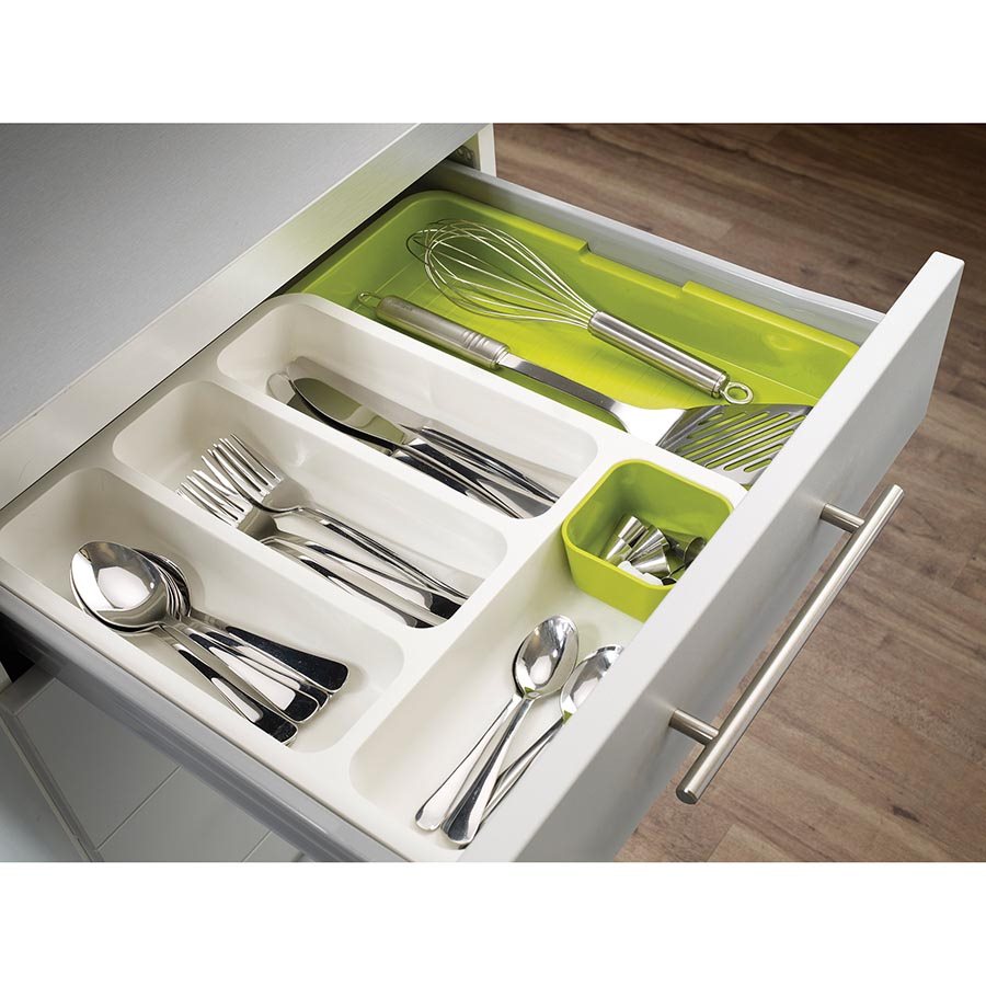 Joseph Joseph - DrawerStore - Cutlery Tray-White/ Green - Artock Australia