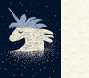 Light Blanket Large - Universe of Unicorn (blue) - Ecru