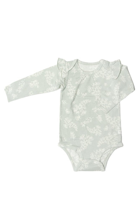 Girl's Long Sleeve Bodysuit In TENCEL™ - Fern