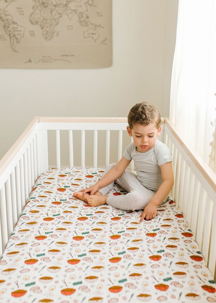 Fitted Crib Sheet - Ramen