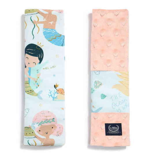 Seat Belt Cover - Mermaid Playground - Powder Pink