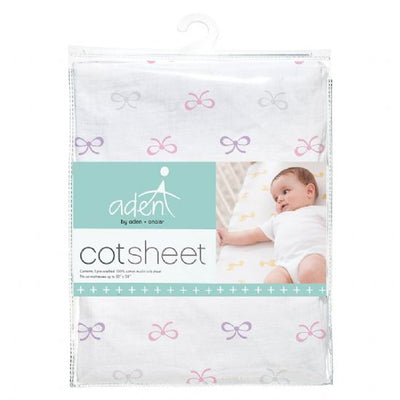 aden by aden and anais - lavender lady muslin fitted cot sheet - Artock Australia