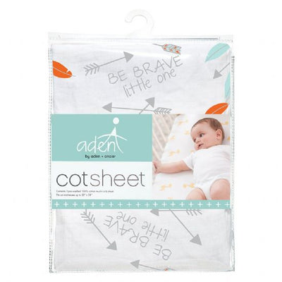 aden by aden and anais - brave little ones muslin fitted cot sheet - Artock Australia
